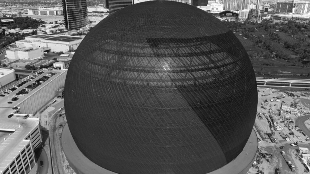 MSG Sphere Las Vegas near the completion of construction